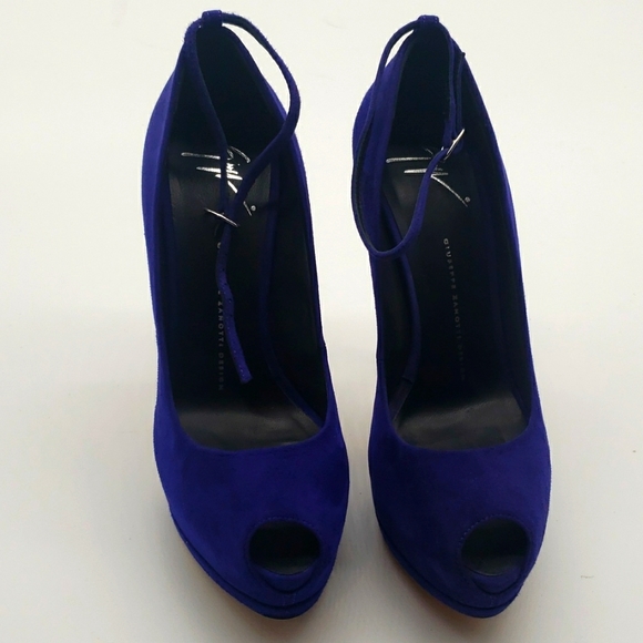 Giuseppe Zanotti size 39 1/2 color blue suede 100% Authentic NEW - Picture 3 of 13